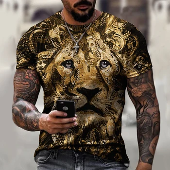 Модная мужская 3D футболка с рисунком головы тигра, летний уличный стиль, мужская забавная футболка Harajuku с короткими рукавами