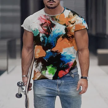 мужские футболки с 3D-принтом ярких летних мужских футболок Cool touch 2023 в уличном стиле