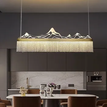 Креативный стиль и ландшафтный дизайн Ресторан Чайная комната Люстра Дзен Современное освещение Гостиная Хрустальная светодиодная люстра