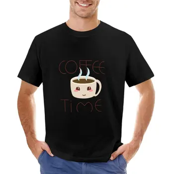 Время кофе - счастливая кружка горячего кофе, футболка, корейские модные мужские футболки, повседневные стильные