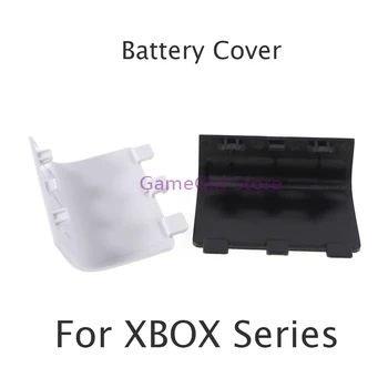 2шт Черно-белая пластиковая крышка батарейного отсека, крышка дверцы, задняя крышка с логотипом для замены контроллера Xbox Серии X S.