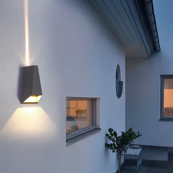 Наружный настенный светильник водонепроницаемый светодиодный с двойной головкой вверх и вниз, освещение у входа, креативный настенный светильник для двора виллы, балкона