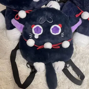 Плюшевая сумка Genshin Impact Scaramouche Cat Wanderer Косплей Мягкая игрушка Милая сумка через плечо Куклы Игрушки Плюшевые рюкзаки Подарок