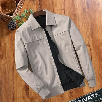 Весенне-осенние новые мужские куртки, мужские куртки из хлопка с лацканами, обычная рабочая куртка M-4XL