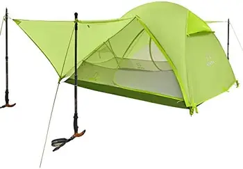 Палатка для Кемпинга, 2-Местная Легкая Походная Палатка для Кемпинга На Открытом воздухе, Водонепроницаемая Ветрозащитная Палатка с Дождевиком для Семейного Пляжа