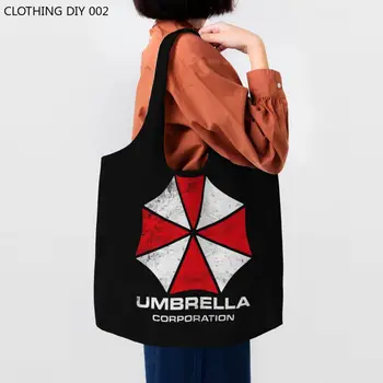 Сумка для покупок из продуктовых магазинов Umbrella Corporations, холщовая сумка для покупок, сумка через плечо, портативная сумка для видеоигр большой емкости