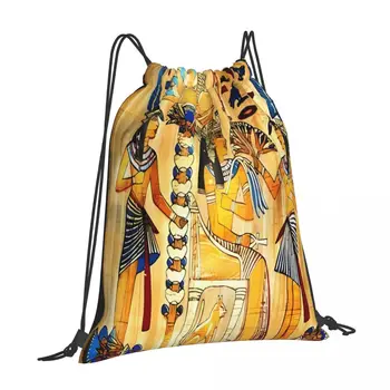 Египетская королева Универсальные рюкзаки на шнурке Для мужчин, идеальная школьная сумка для кемпинга, сумка на шнурке для спортзала, повседневная сумка для спортзала