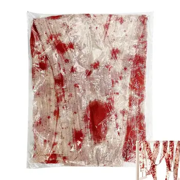 Кровавая ткань для Хэллоуина, жуткая ткань, ткань для дома с привидениями, декоративная марля для крови, коридор, лужайка, сцена, дверной проем