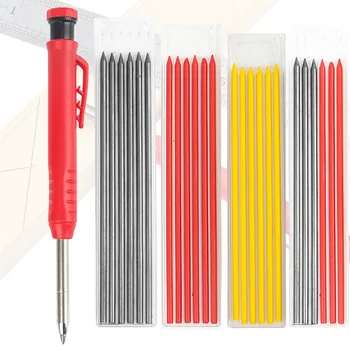 3 Цвета Плотницкий механический карандаш с точилкой, длинный наконечник, плотницкий карандаш для столярных работ, Строительные канцелярские принадлежности