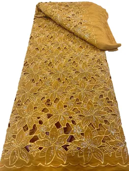 Новое водорастворимое кружево с объемной вышивкой бисером, блестки, элитное модное африканское платье чонсам