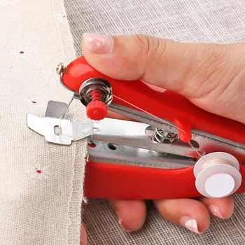 портативная мини-ручная швейная машинка, 1 шт., Простые в управлении швейные инструменты, ткань для шитья, удобный инструмент для рукоделия