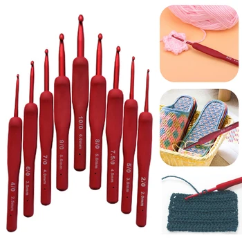 Набор вязальных крючков 2 мм-6 мм, набор спиц, силиконовая ручка, алюминиевые спицы для вязания, аксессуары для инструментов для шитья, вязания