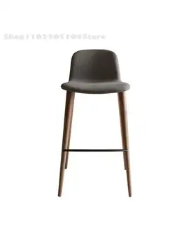 Скандинавский барный стул из массива дерева, Датский Дизайнерский барный стул, современный Простой американский барный стул, высокий стул на стойке регистрации