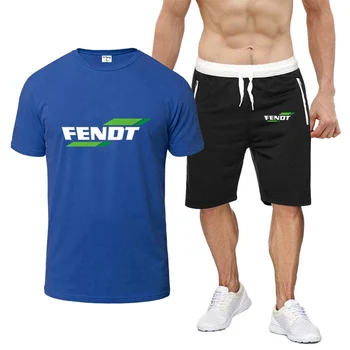 FENDT 2023 Летний стиль Мужчины Высокое качество Досуг Удобный Новый Восьмицветный Костюм С Короткими Рукавами Повседневная модная футболка топы