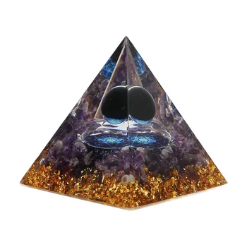 Пирамида из мощного камня, хрустальная пирамида Тонкой работы, прочная, долговечная для медитации, для украшения