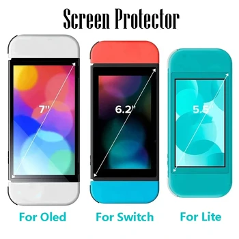 3 упаковки Защитного Закаленного Стекла для OLED-экрана Nintendos Switch Защитная Пленка для Аксессуаров Nintendos Switch Lite NS Glass