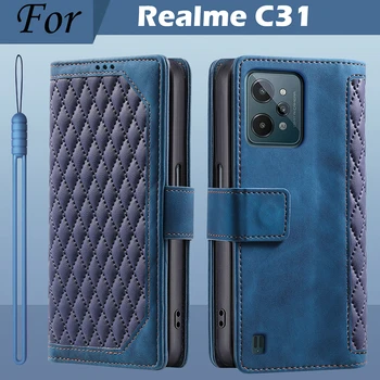 Для OPPO Realme C31 Чехол Магнитный Кошелек Кожаный Флип-чехол Для Realme C31 Чехол Для телефона Чехол-бампер Realme C31 Fundas Etui