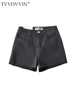 TVVOVVIN 2023 Новые летние шорты из рваной джинсовой ткани с высокой талией, обтягивающие бедра, женские модные Сексуальные Универсальные эластичные шорты E3U3