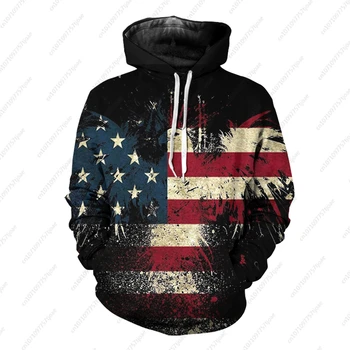 3D-принт американского флага, национальной эмблемы, Статуи Свободы, мужской уличный модный повседневный пуловер, мужские женские толстовки, мужское флисовое пальто