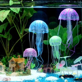 5 Цветов Искусственный Аквариум Медузы Орнамент Декор Светящийся эффект Украшение аквариума Водные Товары для домашних животных Аксессуары для дома