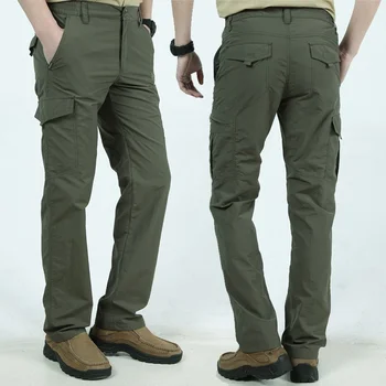 Новые тактические брюки Мужские Быстросохнущие армейские брюки для бега трусцой Плюс размер 4XL с несколькими карманами Military Black 's Cargo Дышащие