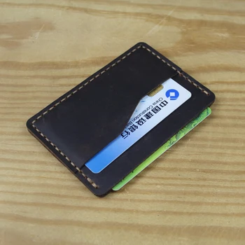 Винтажный держатель кредитной карты из натуральной кожи ручной работы, мужская кожаная визитница, женская сумка для автобусных карт, визитница MC-413