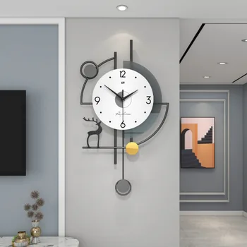 Модные Классические Оригинальные Часы, висящие на стене в гостиной, Необычные стрелки часов, Бесшумный Возврат Предметов домашнего декора