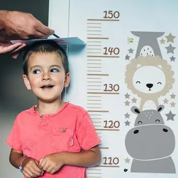 Наклейка на стену с таблицей роста детей | Высококачественные наклейки с таблицей роста из ПВХ | Наклейки на стену с милыми животными для измерения роста в детской комнате