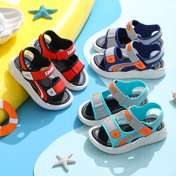 Детские летние спортивные сандалии с мягкой подошвой для мальчиков и девочек, пляжная обувь для маленьких детей, Противоскользящая обувь