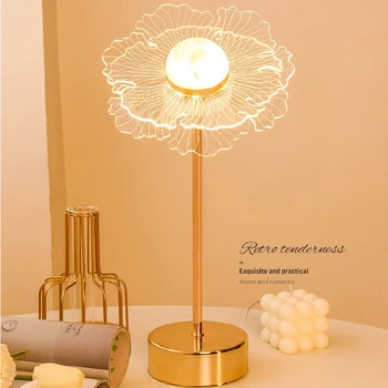 Металлические цветы Бабочка декоративная лампа для создания атмосферы прикроватный ночник для спальни светодиодный трехцветный затемняющий настольный светильник home room decor