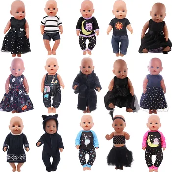 Черная кукольная одежда Юбка Подходит для рождественской одежды 18-дюймовой американской девочки 43-сантиметровые куклы-младенцы 18-дюймовая новорожденная кукла
