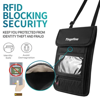 RFID-блокирующий дорожный чехол на шею, чехол для удостоверения личности, кошелек, мужская женская обложка для паспорта, подвесная многофункциональная сумка для защиты от кражи денег, карт
