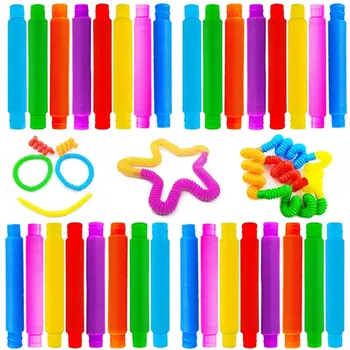 Мини-поп-трубки Сенсорная игрушка для взрослых Непосед Игрушки для снятия стресса Детский Аутизм Антистрессовые Пластиковые Сильфоны Детская Сжимающая игрушка