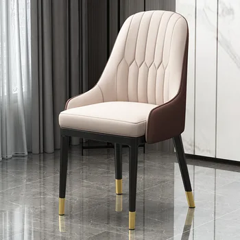 Sillas de comedor de lujo ligero sillas de mesa de acero inoxidable simples para el hogar sillas de comedor creativas sillas de