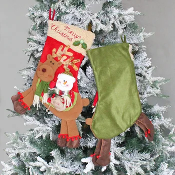 Креативный Рождественский Чулок, Подарочный пакет для конфет, Большая емкость, Украшения для Рождественской Елки, Украшение дома, стены, Окна, Navidad 2023 Новый Год