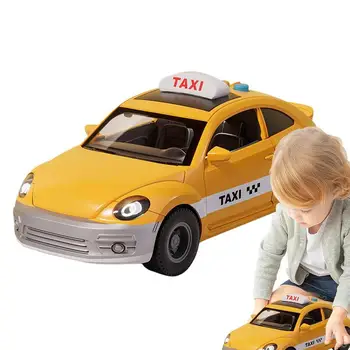 Игрушка-такси, Городское такси Нью-Йорка, игрушка со звуком и светом, маленькие игрушечные машинки желтого цвета для детей, коллекционный предмет для мальчиков, подарки для дома