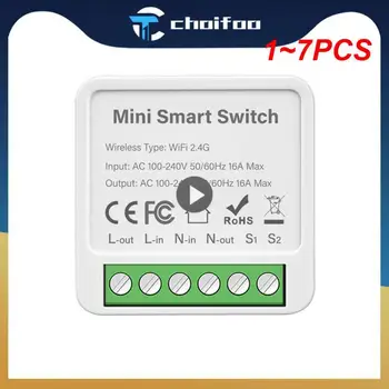 1 ~ 7ШТ МИНИ WiFi Smart Switch Supporte 2way Control Timer Беспроводные переключатели Smart Home Automation Работают с Tuya Alexa Google
