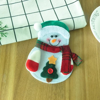 Рождественская сумка для посуды Санта Клаус Рождественский нож Вилка Чехол для посуды в виде снеговика