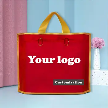 Изготовленная на заказ Биоразлагаемая Пластиковая Хозяйственная сумка С ручкой, Пластиковая сумка для переноски покупок с собственным Логотипом