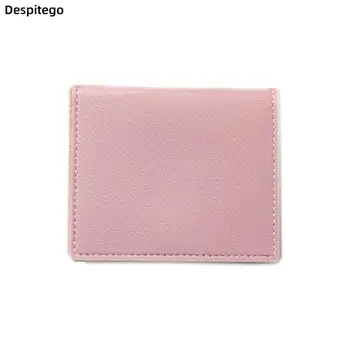Однотонная сумка для карт в корейском стиле, тонкий кошелек, портмоне, держатель для карт на кнопке, простая сумка из искусственной кожи