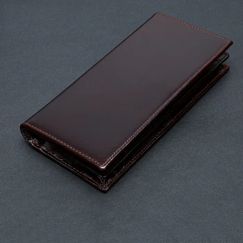 Высококачественный Мужской длинный кожаный бумажник из натуральной кожи, деловой кошелек для монет, долларовый клатч из воловьей кожи