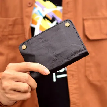 Простой винтажный мужской кошелек AETOO из воловьей кожи первого слоя, клатч большой емкости, винтажный старый плиссированный клатч из натуральной кожи