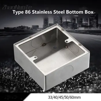 Универсальная распределительная коробка настенного выключателя для поверхностного монтажа из нержавеющей стали типа 86 с отверстием 20 мм