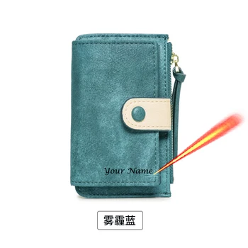 Индивидуальный женский кошелек для кредитных карт с кольцом для ключей, карман на молнии, многослотовый держатель для карт на заказ.